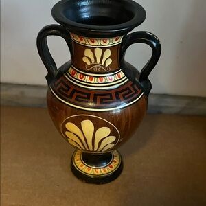 Elegant Black and Brown Vase with Handles
Hand made in Greece